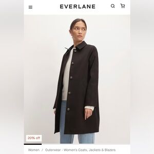 Everlane The Mac Coat - black, only worn twice, like new condition. Size 0